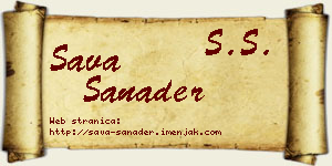 Sava Sanader vizit kartica